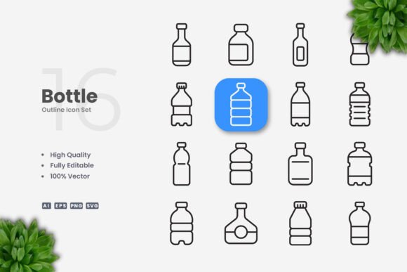 Bottle Icons: Modern Graphics for Branding