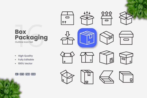 Box Packaging Icons: Clean Graphics for Local Brands