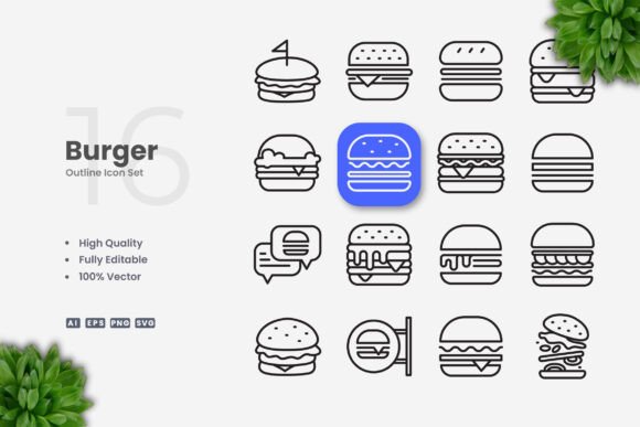Burger Icons: A Designer's Take on Stitching Food Graphics