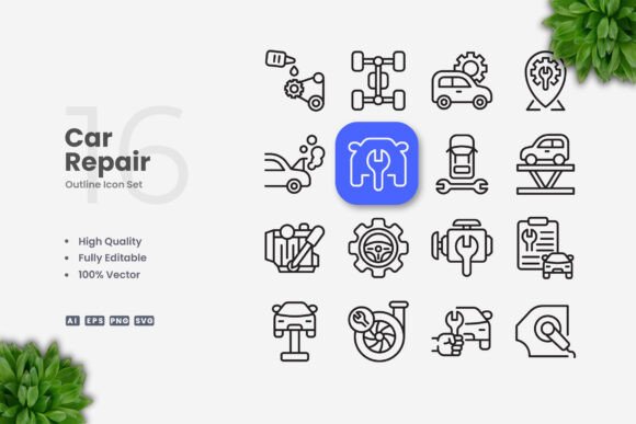 Car Repair Icons: Essential Graphics for Digital Shops
