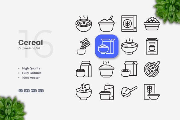 Cereal Icons: Fresh Graphics for Modern Branding