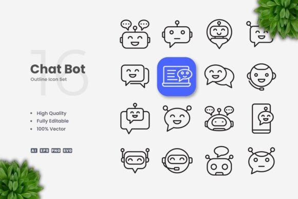 Chat Bot Icons: Modern Graphics for Brand Identity