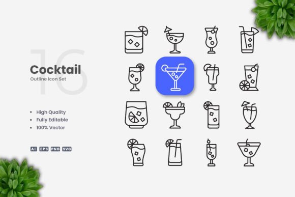 Cocktail Icons: Clean Graphics for Crafters