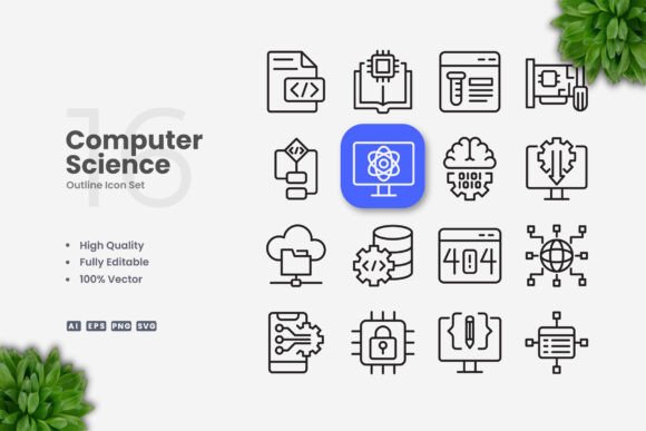 Computer Science Icons: A Designer's Take on Modern Stitching
