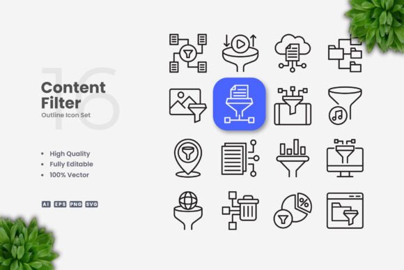 Content Filter Icons: Clean Graphics for Branding