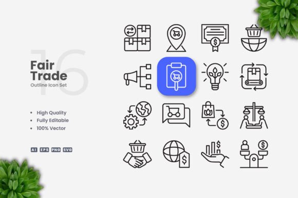 Fair Trade Icons: Clean Graphics for Modern Branding