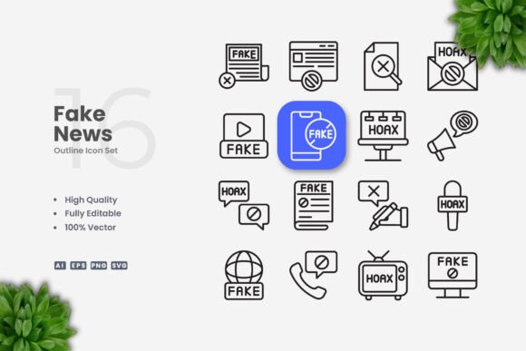 Fake News Icons: Clean Graphics for Crafters