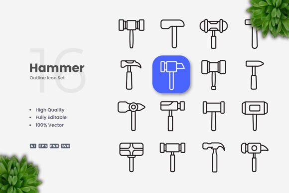 Hammer Icons: A Designer's Take on Clean Embroidery Assets