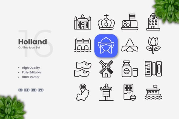 Holland Icons: Clean Graphics for Modern Design Projects