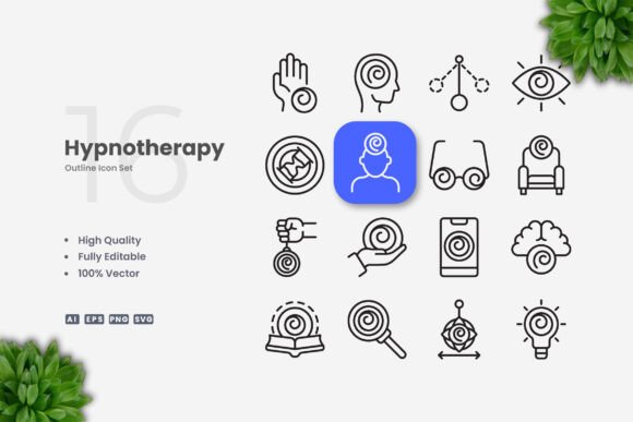 Hypnotherapy Icons: Clean Graphics for Modern Brands