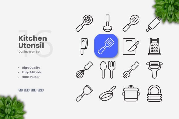 Kitchen Utensil Icons: A Designer's Review for Stitching