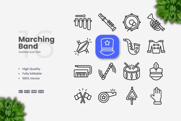 Marching Band Icons: Clean Graphics for Modern Web