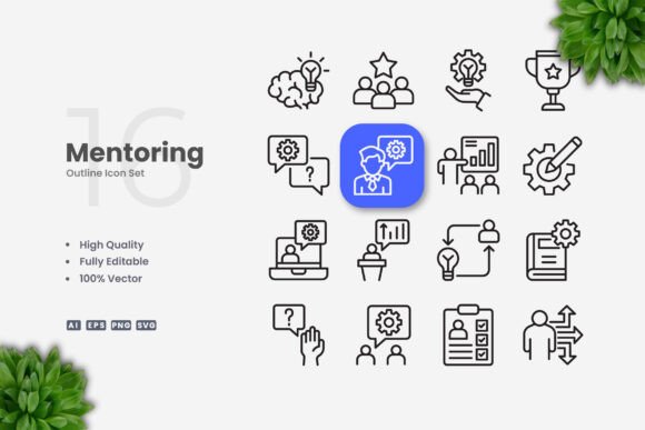 Mentoring Icons: Clean Graphics for Modern Branding