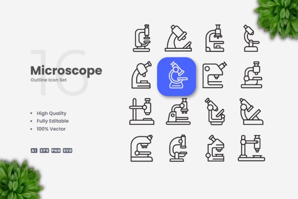 Microscope Icons: Clean Graphics for Modern Design