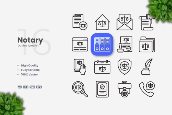 Notary Icons: Clean Graphics for Modern Branding