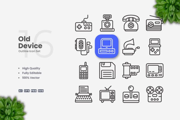 Old Device Icons: A Designer's Take on Retro Stitching