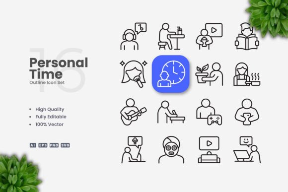 Personal Time Icons: Clean Graphics for Crafters