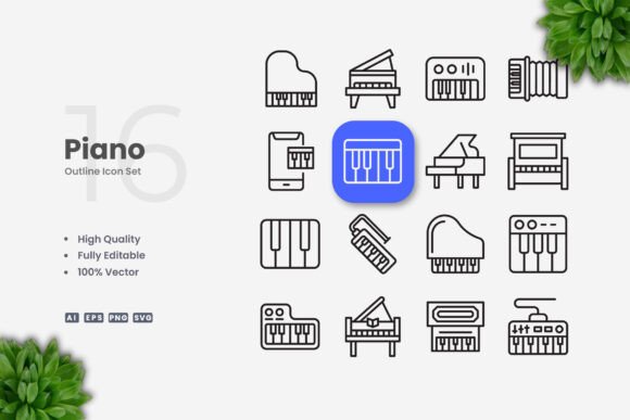 Piano Icons: Clean Graphics for Crafters