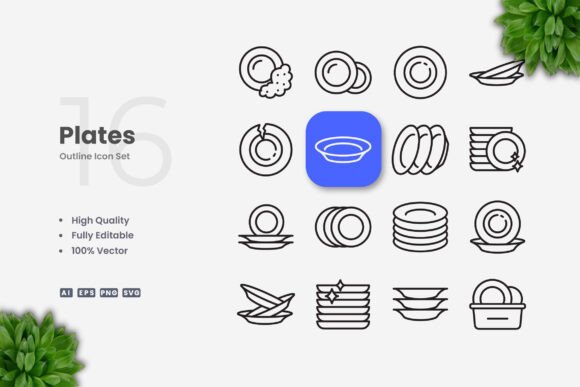 Plates Icons: Clean Graphics for Crafters