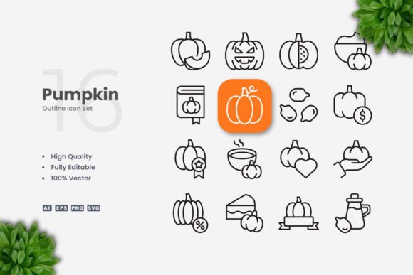 Pumpkin Icons: Clean Graphics for Modern Icons