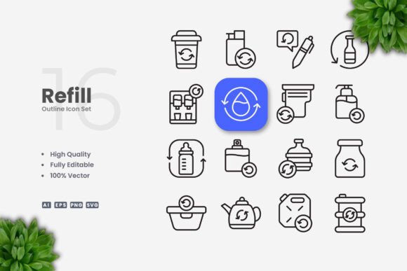 Refill Icons: Modern Graphics for Editorial Use