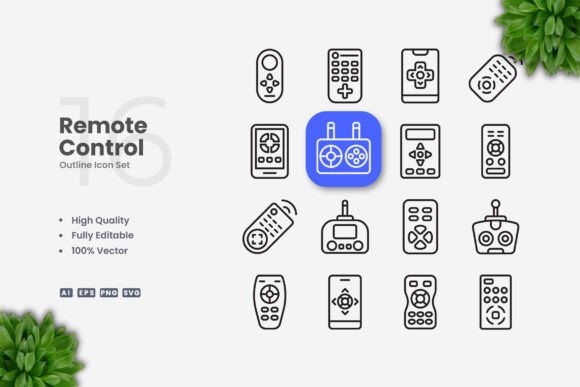 Remote Control Icons: Clean Graphics for Branding