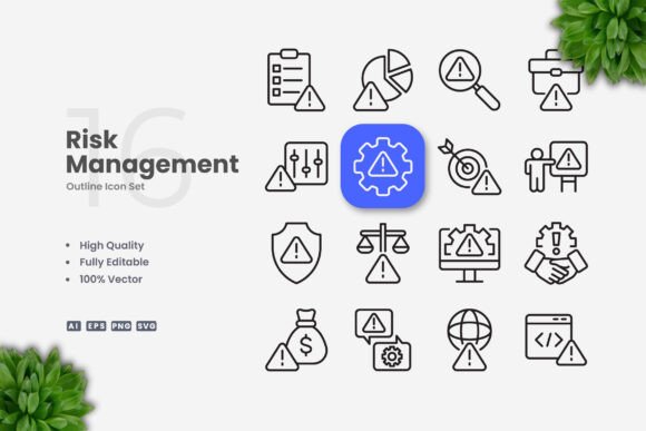 Risk Management Icons: Clean Graphics for Modern Brands