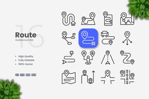 Route Icons: Clean Graphics for Local Brand Identity