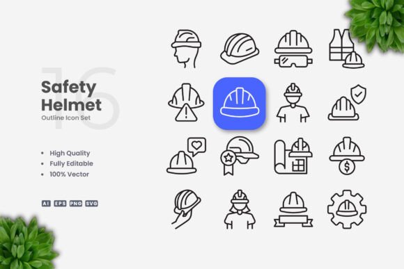 Safety Helmet Icons: A Designer's Take on Industrial Embroidery