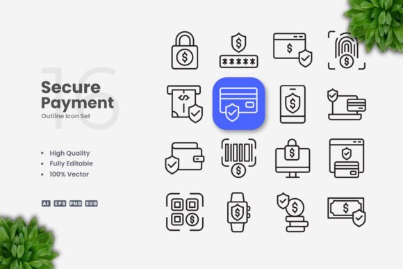 Secure Payment Icons: Modern Graphics for Trust